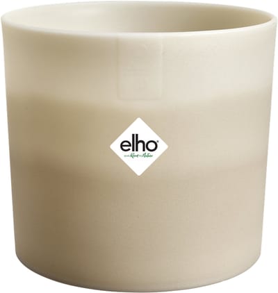 Elho Colour Gradiant Rond 14cm - Bloempot voor Binnen - 100% Gerecycled Plastic - Ø 13.8 x H 12.4 - Zandsteen beige