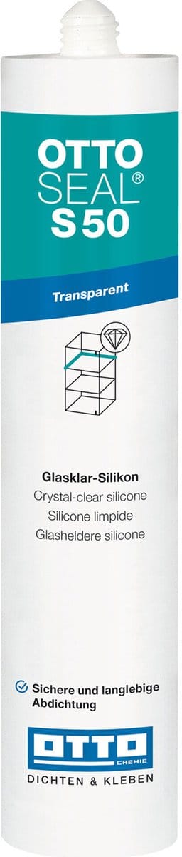 Ottoseal S50 siliconenkit - 310 ml koker - glashelder - hoogwaardig voor sanitair en beglazing