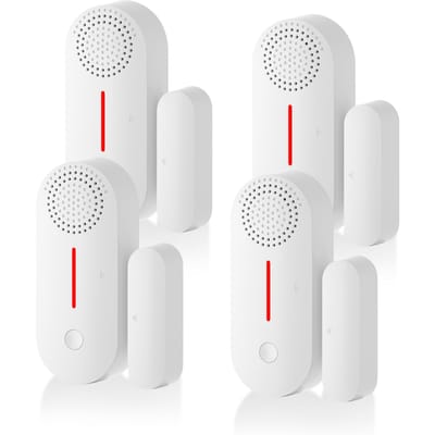 Deur Raam Alarm Huisbeveiliging Draadloos Magnetische Sensor Anti-Diefstal Alarm Geluid en Licht WiFi 4 Pack