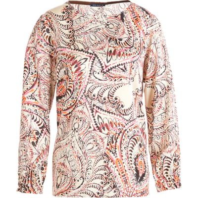 River Woods Loose Roundneck Shirt Ls Multi Maat: 36 | Blouses Outlet | Dames