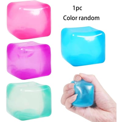 Hoge Dichtheid Gel IJsblokje Vierkant Decompressie Vent Speelgoed Squishy Stressbal Knijpspeelgoed Stressverlichting Sensorisch Speelgoed blue