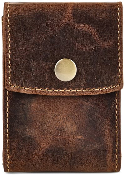 Greenburry Vintage Kredietkaart etui RFID-bescherming Leer 7 cm - 12 Sleuven - braun