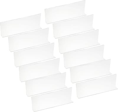 Set van 12 Plankverdelers voor Kastorganisatie - Acryl Separatoren voor Keuken, Slaapkamer en Kantoor, Helder en Duurzaam 13,8 x 1,57 x 4,7 cm