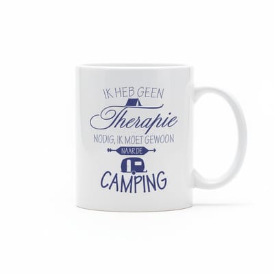 Ik Heb Geen Therapie Nodig, Ik Moet Gewoon Naar de Camping Mok 330 ml – Grappige Camping Liefhebber Koffie- en Theemok Cadeau