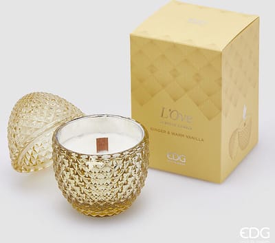 EDG - Enzo De Gasperi - Geurkaars Geel Ginger & Warm Vanilla D8 - glas - Pasen