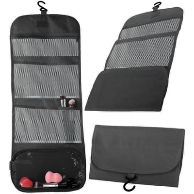 Pingyang Rongrong Handicraft Factory - Reisset Kosmetische Tas - Hangbaar - Zwart - Compact