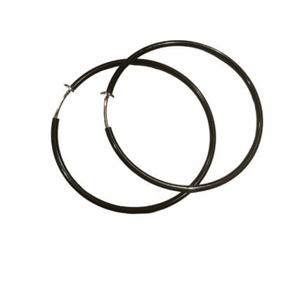 Klem Oorbellen-Oorringen-Zwart-4 cm