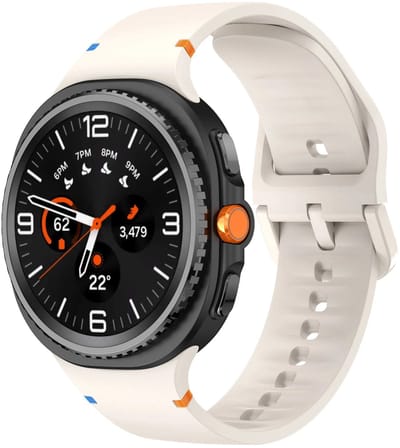 Strap-it Siliconen bandje met gespsluiting geschikt voor Samsung Galaxy Watch 9 (40/44mm) / Watch 8 (40/44mm) / 8 Classic (46mm) - sterrenlicht