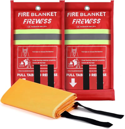 Branddeken voor EHBO en blussen kleine brandjes – hittebestendig, compact, geschikt voor keuken, barbecue, tent, boot