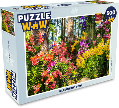 Puzzel Bloemen - Regenboog - Bos - Seizoenen - Legpuzzel - Puzzel 500 stukjes
