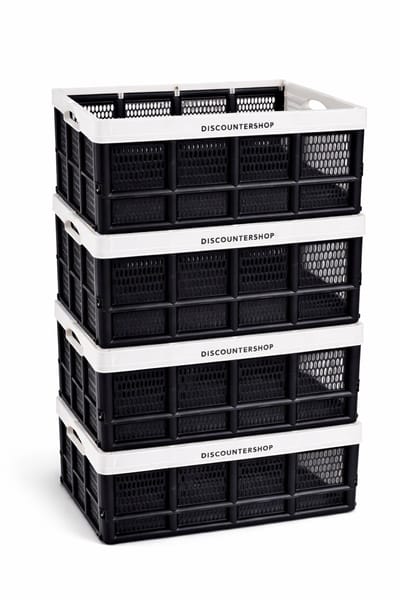 Vouwkratten - Set van 4 Opvouwbare Vouwkratten 32 Liter - Handgrepen - Compact en Praktisch - Ideaal voor Kamperen, Huishouden & Klussen - Wit - 48x35x24cm