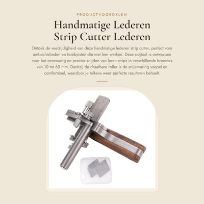 Dailygoods- Lederen Strip Cutter Handmatig - RVS 304 - 10-60mm Snijdikte - Metalen Strap Cutter - Draaibare Roller - Hoogwaardige Tool - Leer Snijder
