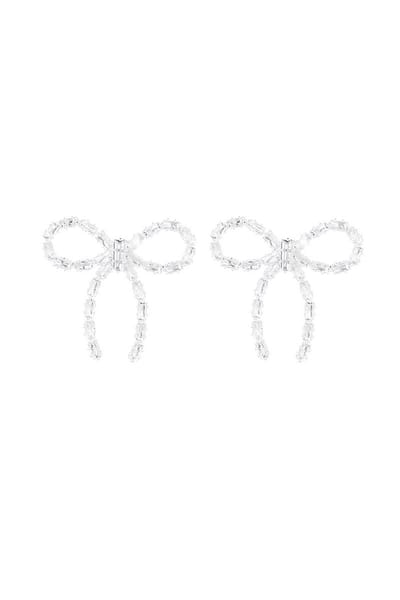 Bijoutheek Oorknoppen Strikjes Glamour Zilver