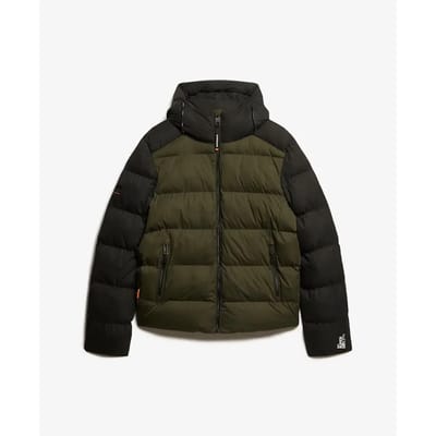 Superdry - Sports pufferjas met kleurvlakken en capuchon - Heren - Gewatteerde jassen