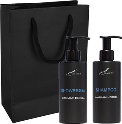 Douchepakket Hammam Herbal - Showergel + Shampoo - 300 ml per fles - set van 2 stuks - met luxe gift tas - cadeau - giftset voor hem en haar