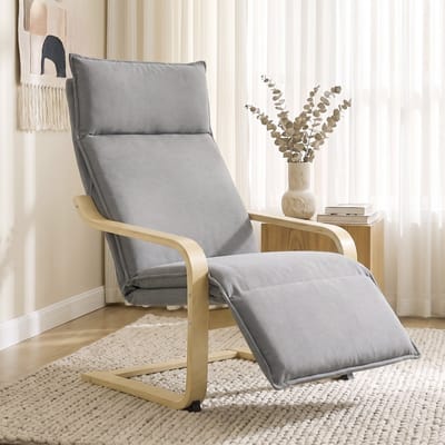 Fauteuil Salon - Chaise Confortable avec Repose-Pieds - Fauteuil avec Dossier Haut - Chaise Design Nordique - 55 cm - Confort Optimal - Salon