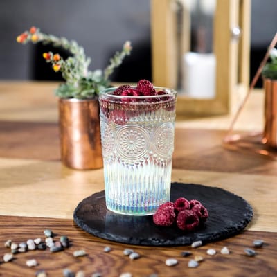 Waterglazen, set van 4 kleurrijke drinkglazen, voor water, drank, cocktail, theesap, glanzende drinkglazen, romantisch voor thuis, kantoor, bar