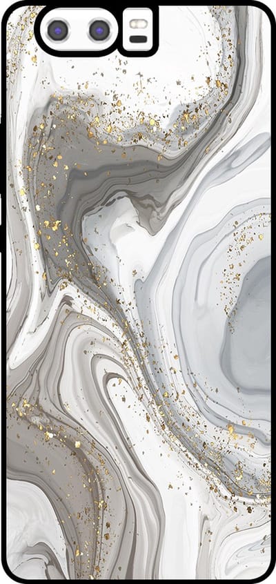 Smartphonica Telefoonhoesje Geschikt voor Huawei P10 Plus met marmer opdruk - TPU backcover case marble design - Zilver geschikt voor Huawei P10 Plus