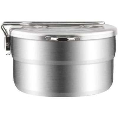 Caisse à déjeuner en acier inoxydable de 1,5 l, avec sac de rangement, Pot de Camping pour randonnée, pêche 1.5L