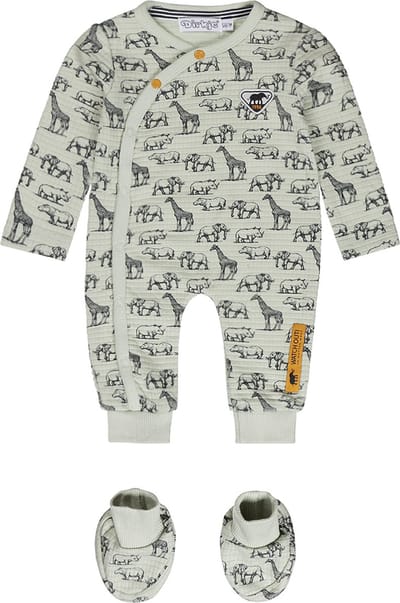 Dirkje R-JUNGLE Jongens Boxpak - Light green - Maat 80
