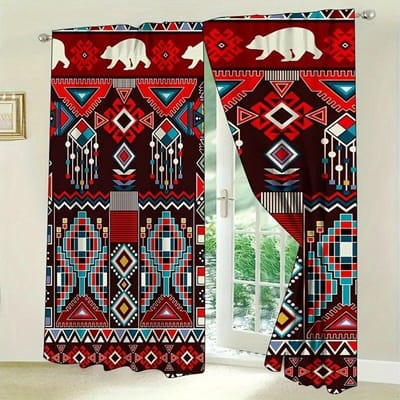 2 stuks Floral Boho Gordijnen Bohemian Kleurrijke Bloemen Patroon Raam Gordijnen Stang Zak Raambehandeling Voor Thuis Slaapkamer Woonkamer W50xH160(CM)x2PCS-Rod pocket