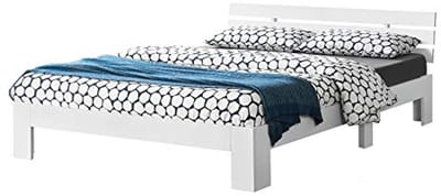 Houten bed Nivala grenen met bedbodem 160x200 cm wit
