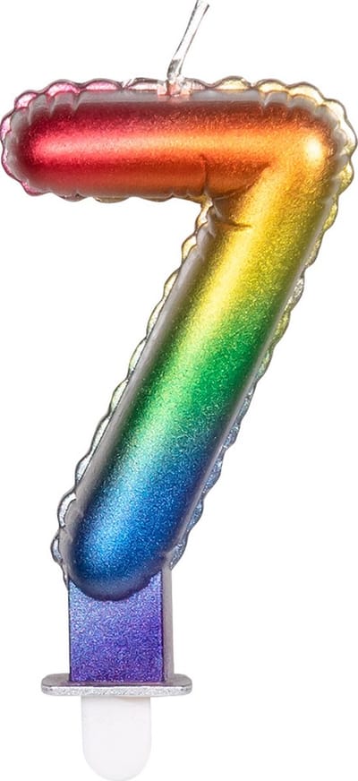 Boland - Kaarsje '7' regenboog 7 Multi - Regenboog - Regenboog
