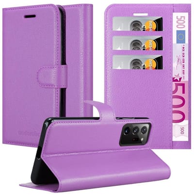 Cadorabo Hoesje geschikt voor Samsung Galaxy NOTE 20 PLUS in MANGAAN PAARS - Beschermhoes met magnetische sluiting, standfunctie en kaartvakje Book Case Cover Etui