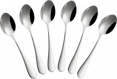 Fako Bijoux - 6x Ovale Theelepel / Koffielepel Classic - Ovale Lepels - 12cm - Zilver - 6 Stuks
