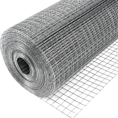 1 rol gegalvaniseerd knaagdierwerend gaas - voorkomt dat veldmuizen en grondeekhoorns binnenkomen - inclusief tuinhandschoenen - volièregaas - 10 m lang - 50 cm breed - draaddiameter 0,55 mm - maaswijdte 6,3 mm