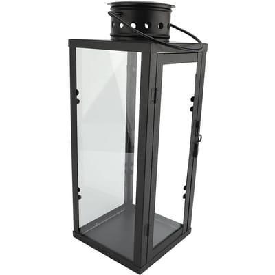 IJzeren Kaarslantaarn Vintage Decoratieve Metalen Hangende Kaarsenhouder voor Woonkamer Binnenplaats 10x10x24cm 3.94x3.94x9.45in white