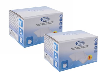 Ultra Fresh Vochtopnemer navulling - 6x 400 gram - vochtontrekker - vochtvanger - navulverpakking