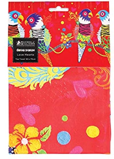 Theedoek met Dierenprint in Tijgermotief - 100% Katoenen Keukendoek, Rood, 50 x 70 Centimeter