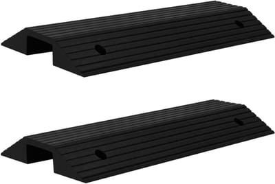 Oprijplaten Drempel - Drempelhulp Set - Mobiliteit Verbeteren - Antislip Rubber - 80 x 40 cm - Zwart