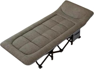 Stevig Vouwbed - Campingbedje Logeerbed - Ontspannen Buiten - Versterkte Gewrichten - 190x66x40 cm - Groen