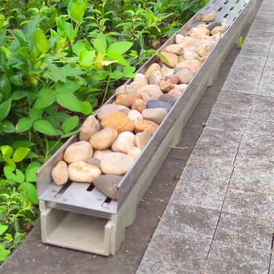 Oprit Afvoer Gootsysteem - Terras Drainage - Wateroverlast Voorkomen - U-Vormig Ontwerp - 60x10x11 cm - Grijs