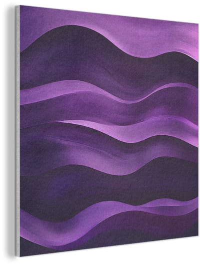 Akoestisch wandpaneel 40x40 cm - Vilt schilderij Golven - Abstract - Paars - Akoestische panelen - Geluidsdempende wanddecoratie - Geluidsisolatie woonkamer - Muurdecoratie geluidspanelen