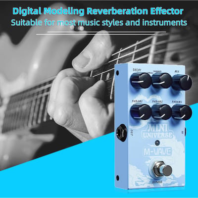 M VAVE Gitaar Effectpedaal Digitale Reverb Pedaal Digitale Modellering Reverb Effectpedaal met 9 Modus Reverb Selectie zwart