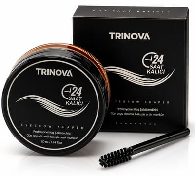 Trinova Eyebrouw Shaper - Wenkbrauwgel, Sterke Fixatie & Styling tot 24 uur, Voedend met Vitamine E, Inclusief Borsteltje - 50 ml