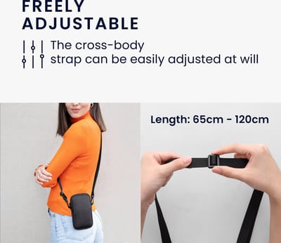kwmobile Tasje voor smartphones XL - 6,7/6,8" - Hoesje van neopreen in wit / zwart - Phone case met nekkoord - Travel Vliegtuig design