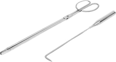 Haardhout Gereedschap - Vuurkorf Set - Veilig Hout Plaatsen - Roestvrij Staal - 54.5 cm - Zilver