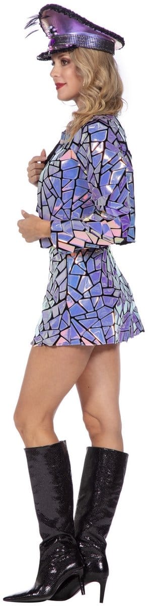 Wilbers Karnaval BV - Luxe holografisch facetkostuum voor dames - 36