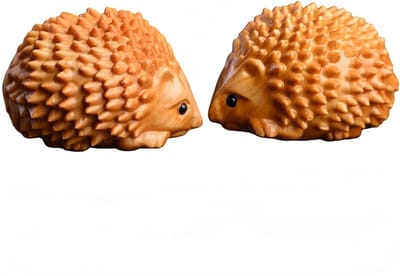 Natuurlijke houten egel-massagebal voor ontspanning, handtrainer voor beweeglijkheid en acupressuur, set van 2 stuks
