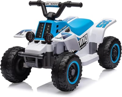 Elektrische Kinderquad 6V met LED-Verlichting en Muziek – Oplaadbare ATV voor Kinderen vanaf 3 Jaar – Blauw