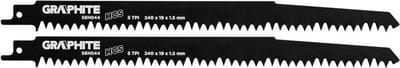GRAPHITE Reciprozaagblad HCS 240mm – Set van 2 Stuks