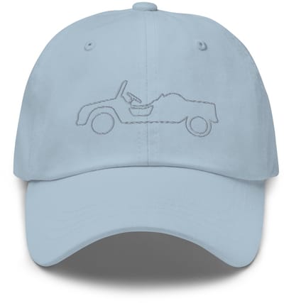 De2pktjes - Geborduurde Citroën Méhari pet lijntekening - Lichtblauw