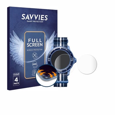 Savvies - Screenprotector voor Blancpain x Swatch Scuba Fifty Fathoms - Folie Beschermfolie transparant volledig dekking 4 Stuks