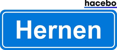 Hacebo - Plaatsnaam Sticker - 29x10 CM - Hernen sticker - Verkeersborden sticker - grappige cadeaus - Hernen