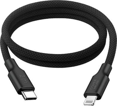 Lange oplaadkabel geschikt voor iPhone 14 13 12 11 x xr xs plus pro max - Lightning naar usb C - Oplader kabel - 2 meter - Lang - Stevig nylon - Zwart