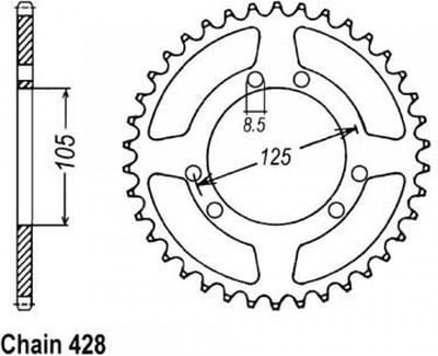Couronne de transmission Sifam pour Moto Derbi 125 Senda R Baja Eu3 2010 à 2013 Neuf